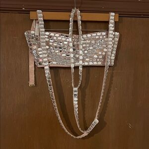 Chic Silver and Pink Women's Crossbody Bag